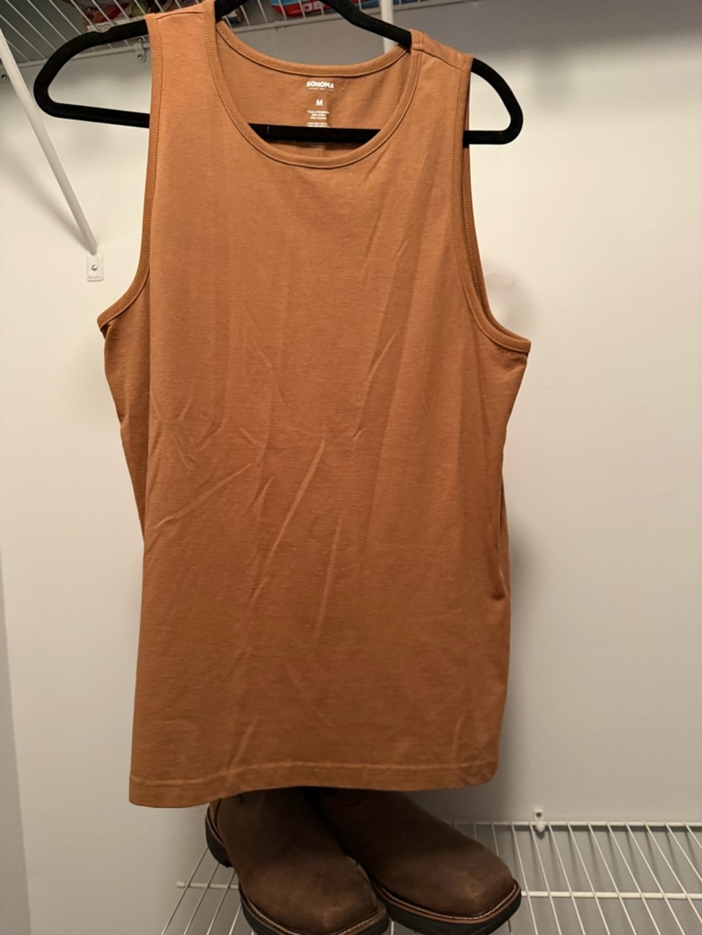 Men’s Tank Top in Camel Brown - Medium
